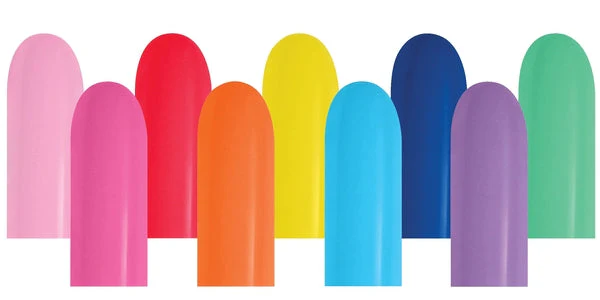 260 Nozzle Up Twisting/Modelling Latex Balloons (50 Per Bag) (Fashion White, Bubble Gum Pink, Yellow, Royal Blue, Forest Green, Red, Orange) Fashion Assorted Sempertex/Betallatex