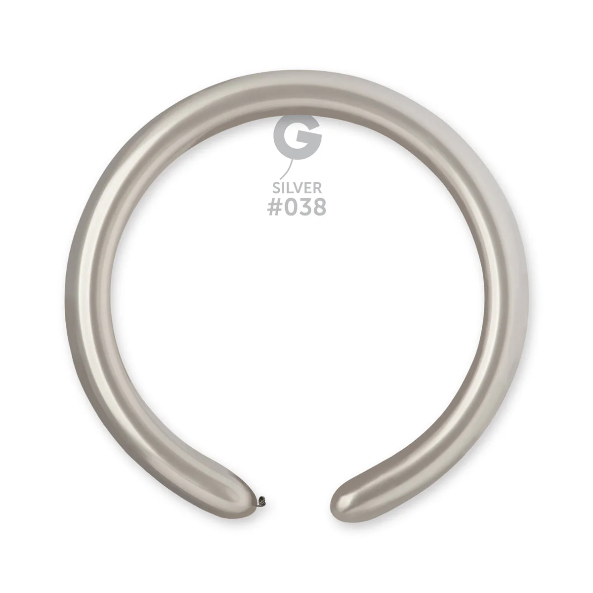 260G Gemar Latex Balloons (Bag of 50) Metallic Modelling/Twisting Silver