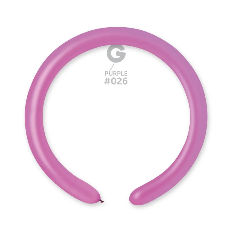 260G Gemar Neon Purple Latex Twisting/Modelling Balloons (50 Per Bag)