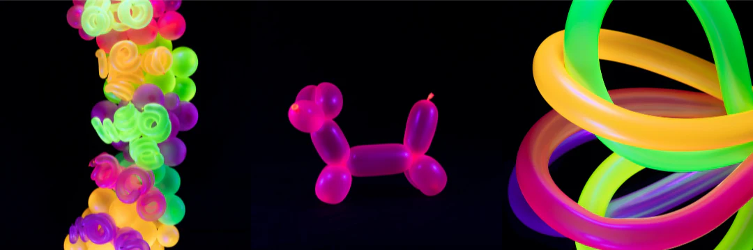 260G Gemar Neon Purple Latex Twisting/Modelling Balloons (50 Per Bag) - Image 2