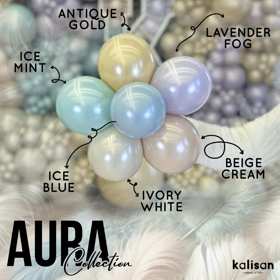 260K Kalisan Brand Twisting Latex Balloons Aura Antique Gold (50 Per Bag) Nozzle Up - Image 8
