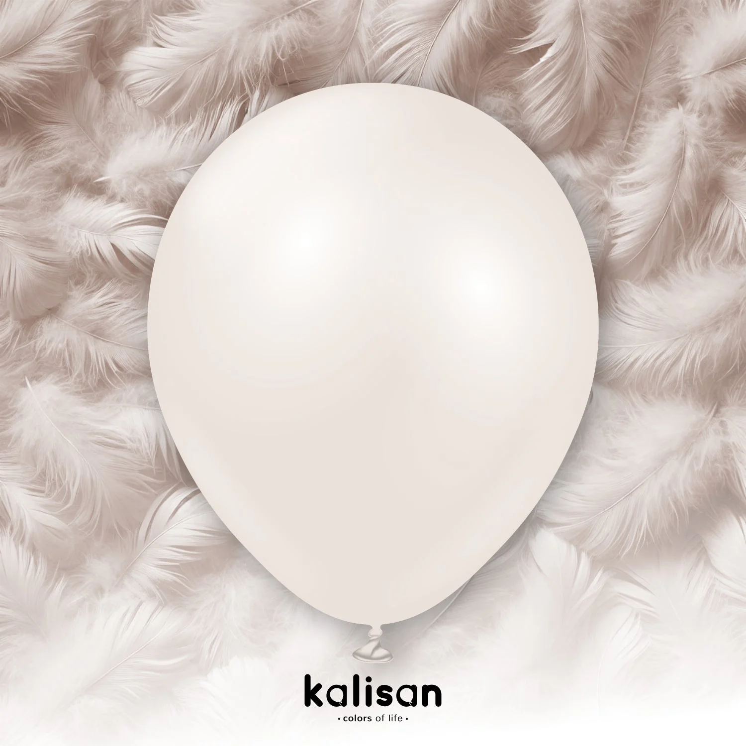 260K Kalisan Brand Twisting Latex Balloons Aura Beige Cream  (50 Per Bag) Nozzle Up - Image 5