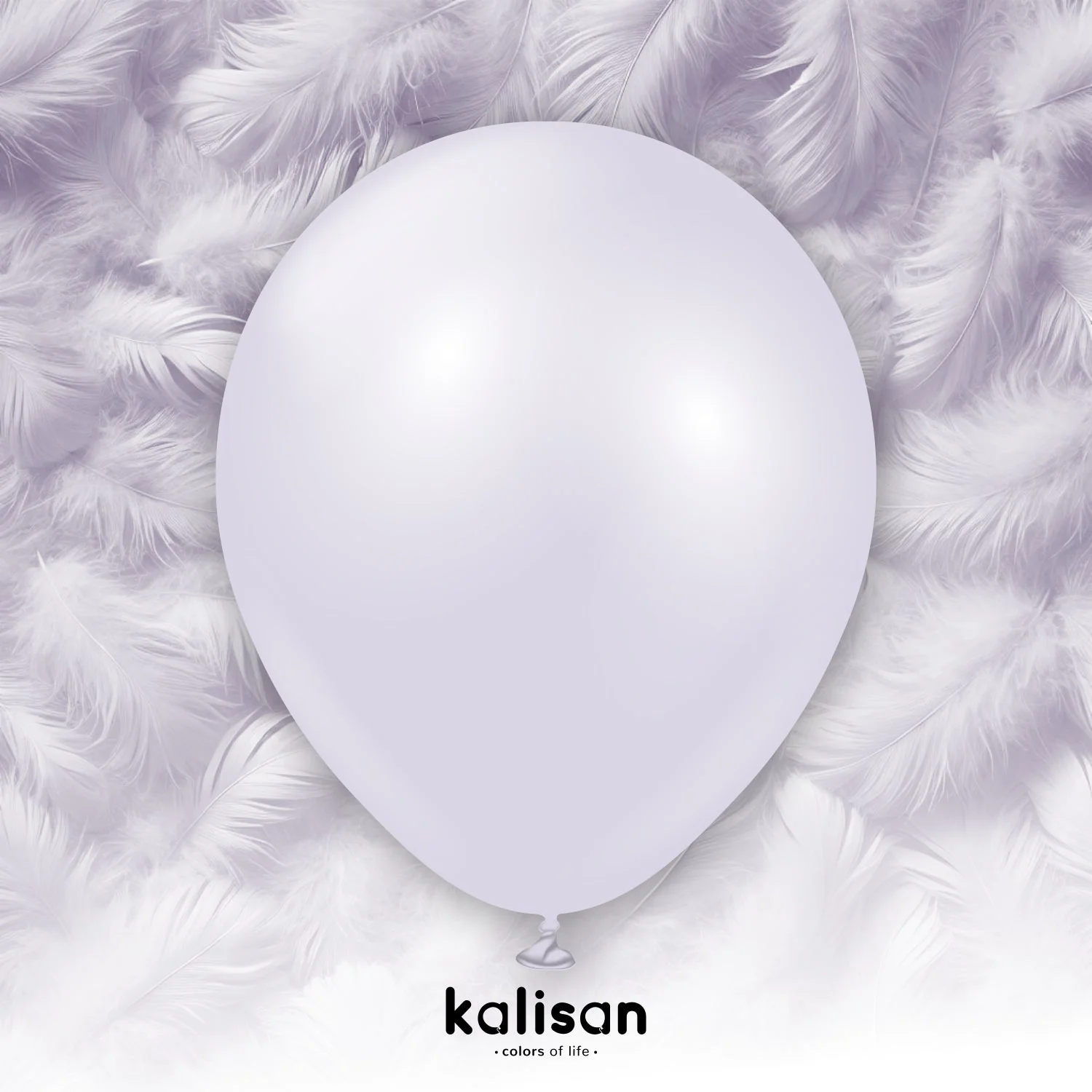 260K Kalisan Brand Twisting Latex Balloons Aura Lavender Fog  (50 Per Bag) Nozzle Up - Image 3