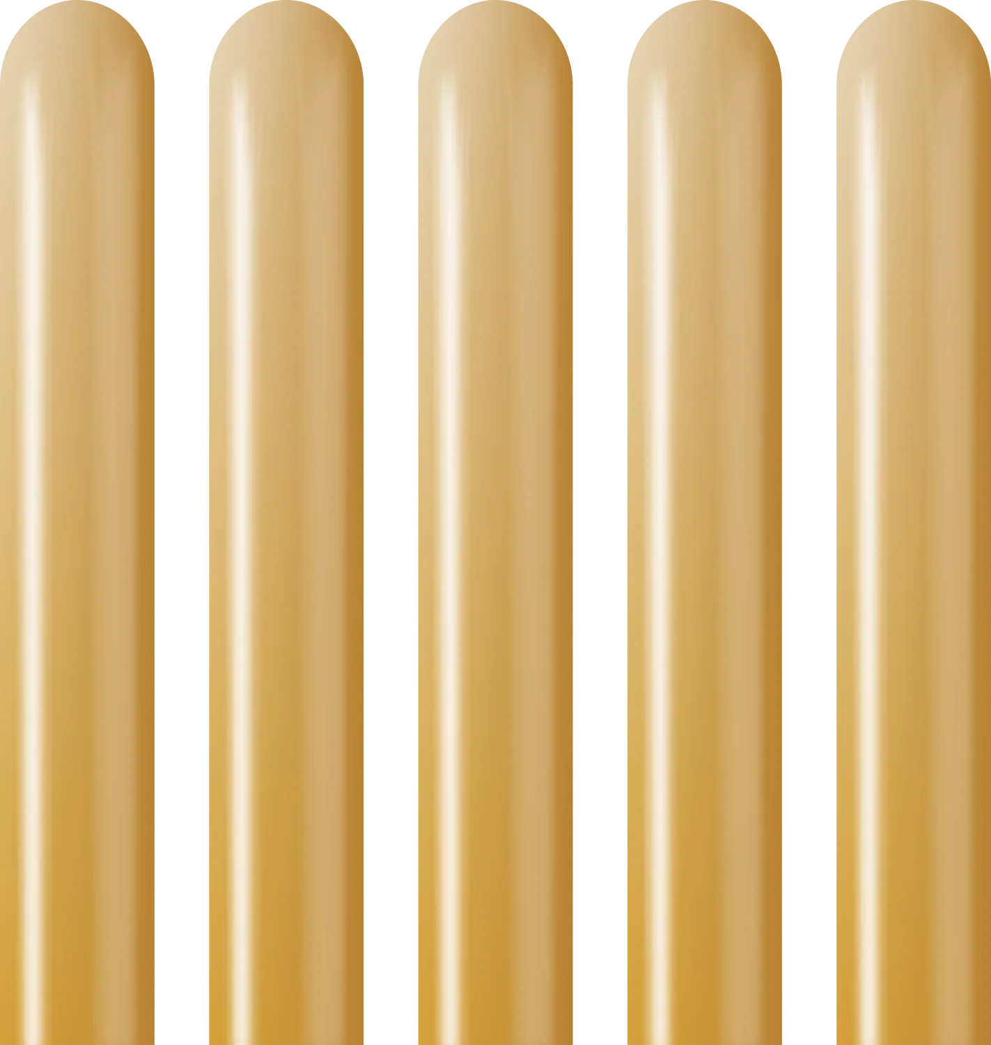 260K Kalisan Twisting Latex Balloons Mirror Gold (50 Per Bag) - Image 3