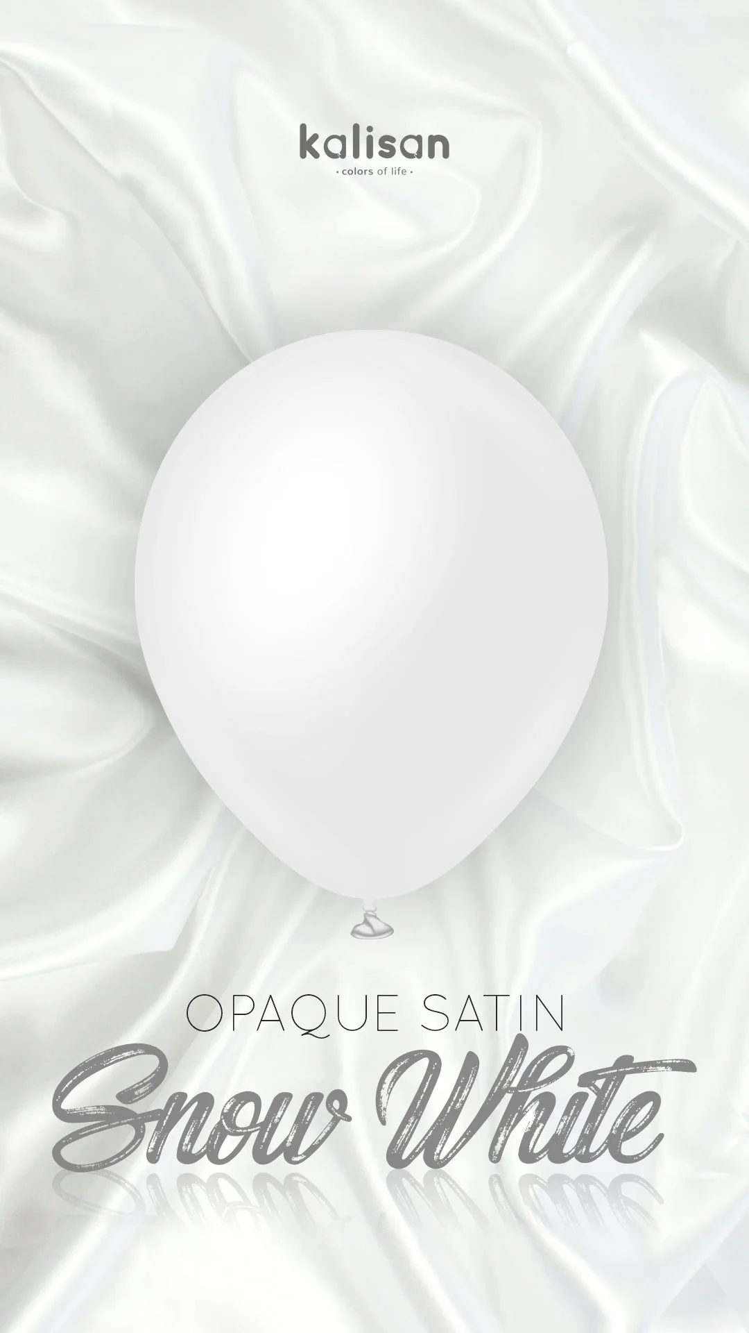 260K Kalisan Twisting Latex Balloons Opaque Satin Snow White (50 Per Bag) - Image 4