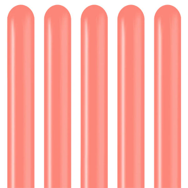 260K Kalisan Twisting Latex Balloons Standard Coral (50 Per Bag) - Image 3