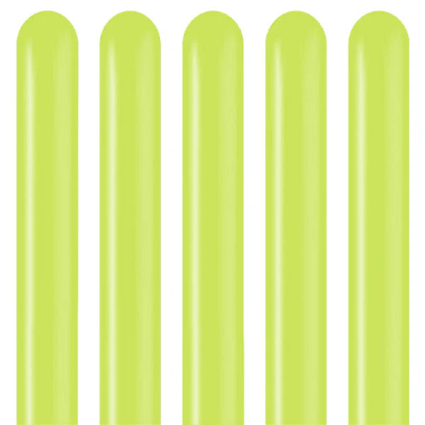 260K Kalisan Twisting Latex Balloons Standard Lime Green (50 Per Bag) - Image 3