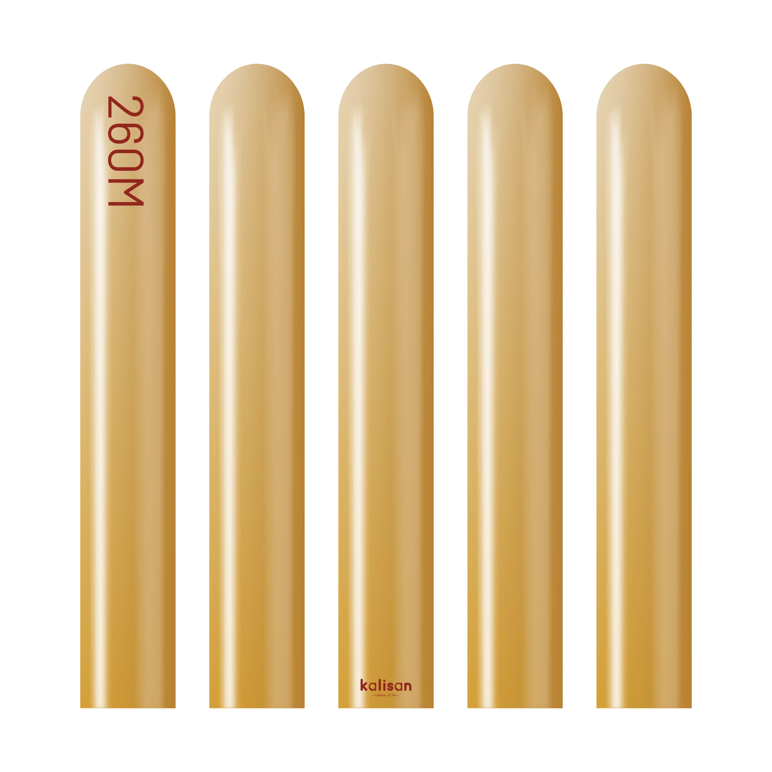 260K Nozzle Up Kalisan Twisting Latex Balloons Mirror Gold (50 Per Bag) - Image 3