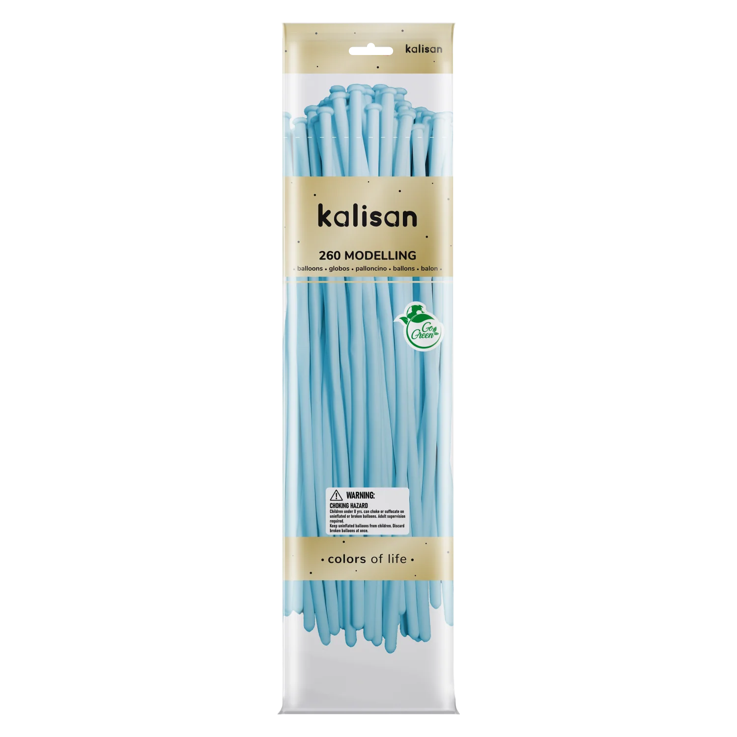 260K Nozzle Up Kalisan Twisting Latex Balloons Pastel Matte Macaron Blue (50 Per Bag)