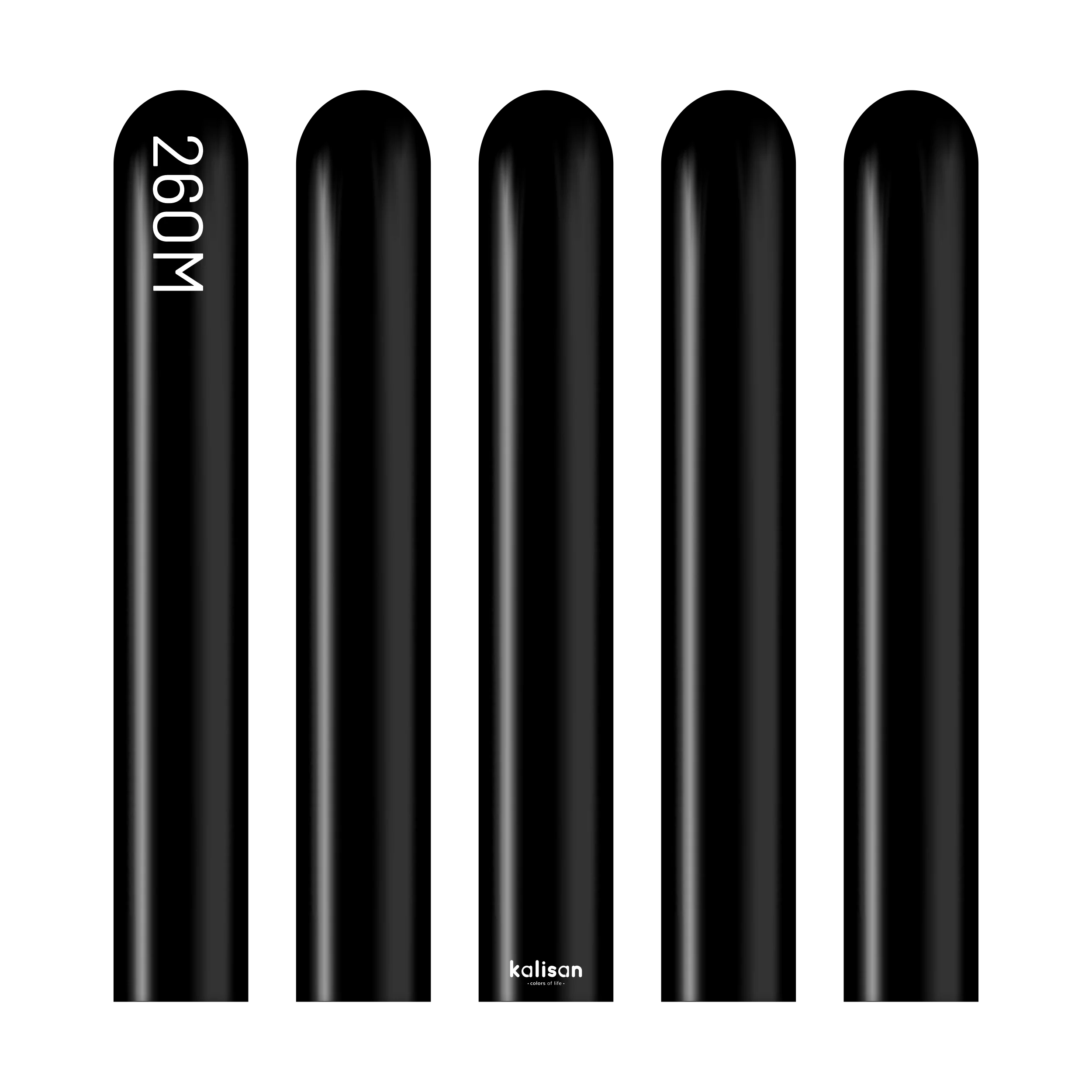 260K Nozzle Up Kalisan Twisting Latex Balloons Standard Black (50 Per Bag) - Image 3