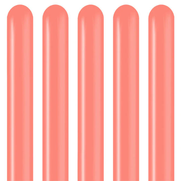 260K Nozzle Up Kalisan Twisting Latex Balloons Standard Coral (50 Per Bag) - Image 4