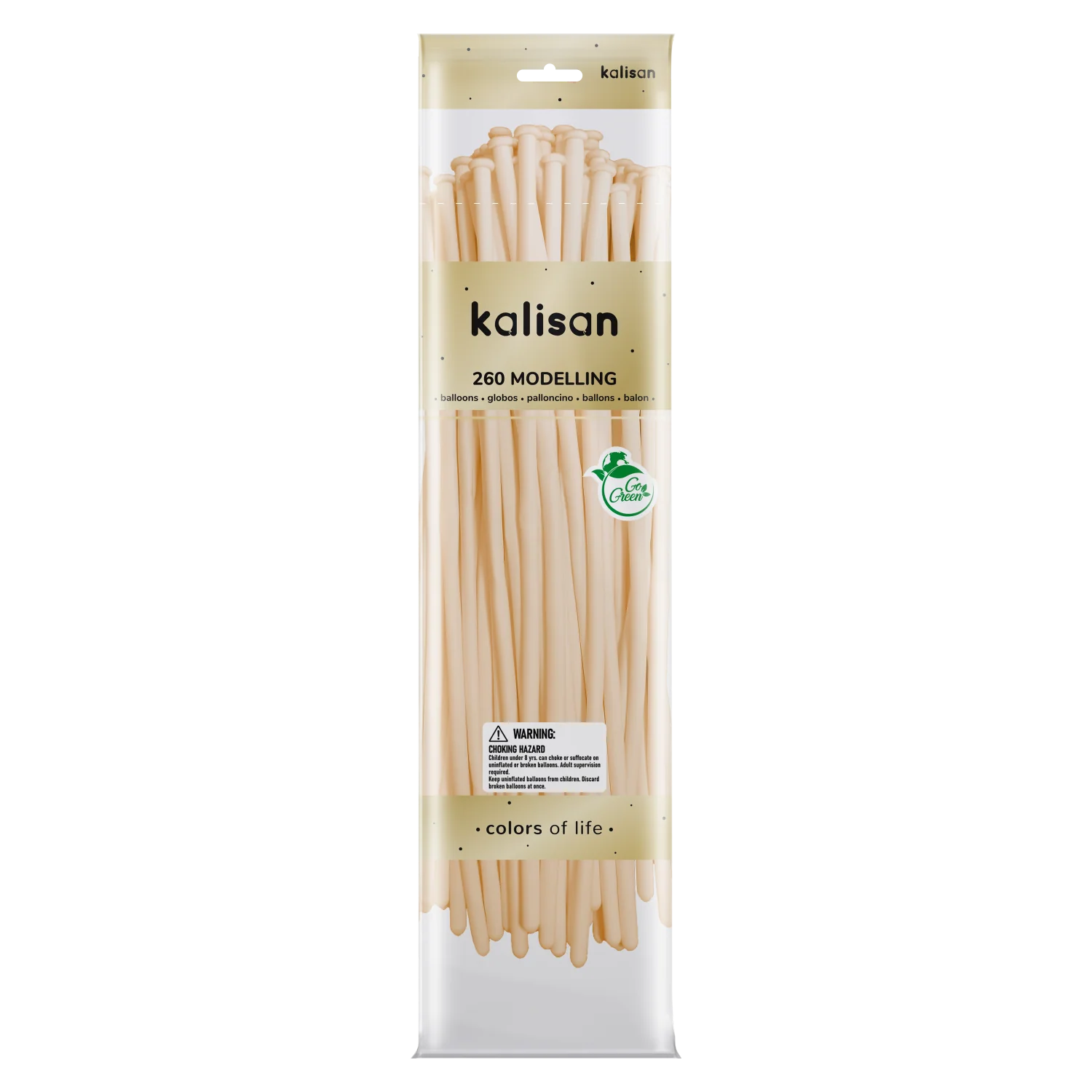 260K Nozzle Up Kalisan Twisting Latex Balloons Standard Macaron Pale Salmon (50 Per Bag)