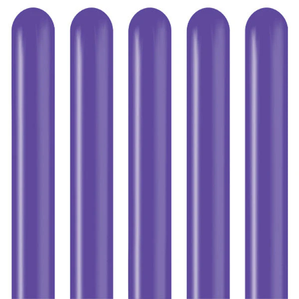 260K Nozzle Up Kalisan Twisting Latex Balloons Standard Violet (50 Per Bag) - Image 4