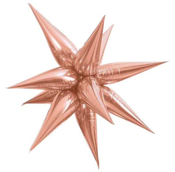 27.5" Star-Burst Balloon (12 Piece Kit) Rose Gold Airfill Only