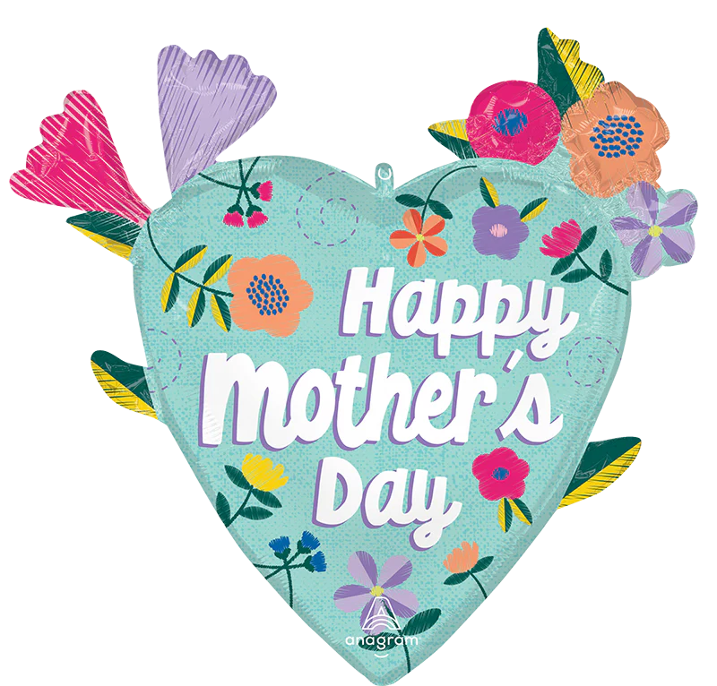 27" SuperShape Happy Mother's Day Threaded Love Foil Balloon