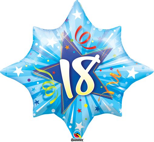 28" 18th Birthday Blue Shinning Star Balloon