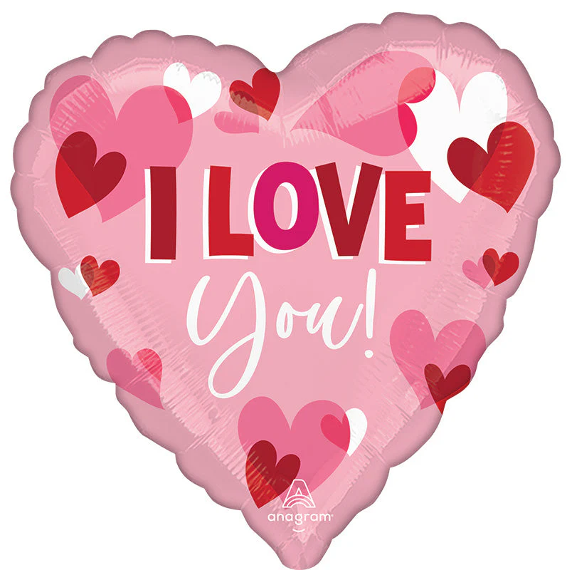 28" I Love You Playful Hearts Foil Balloon