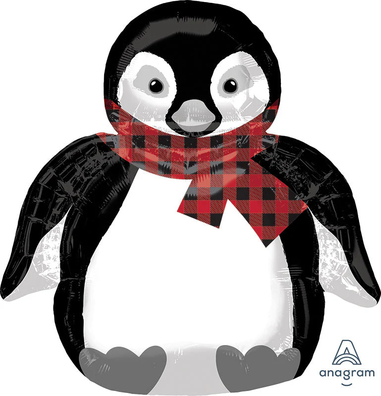 28" Jumbo Cozy Holiday Penguin Foil Balloon