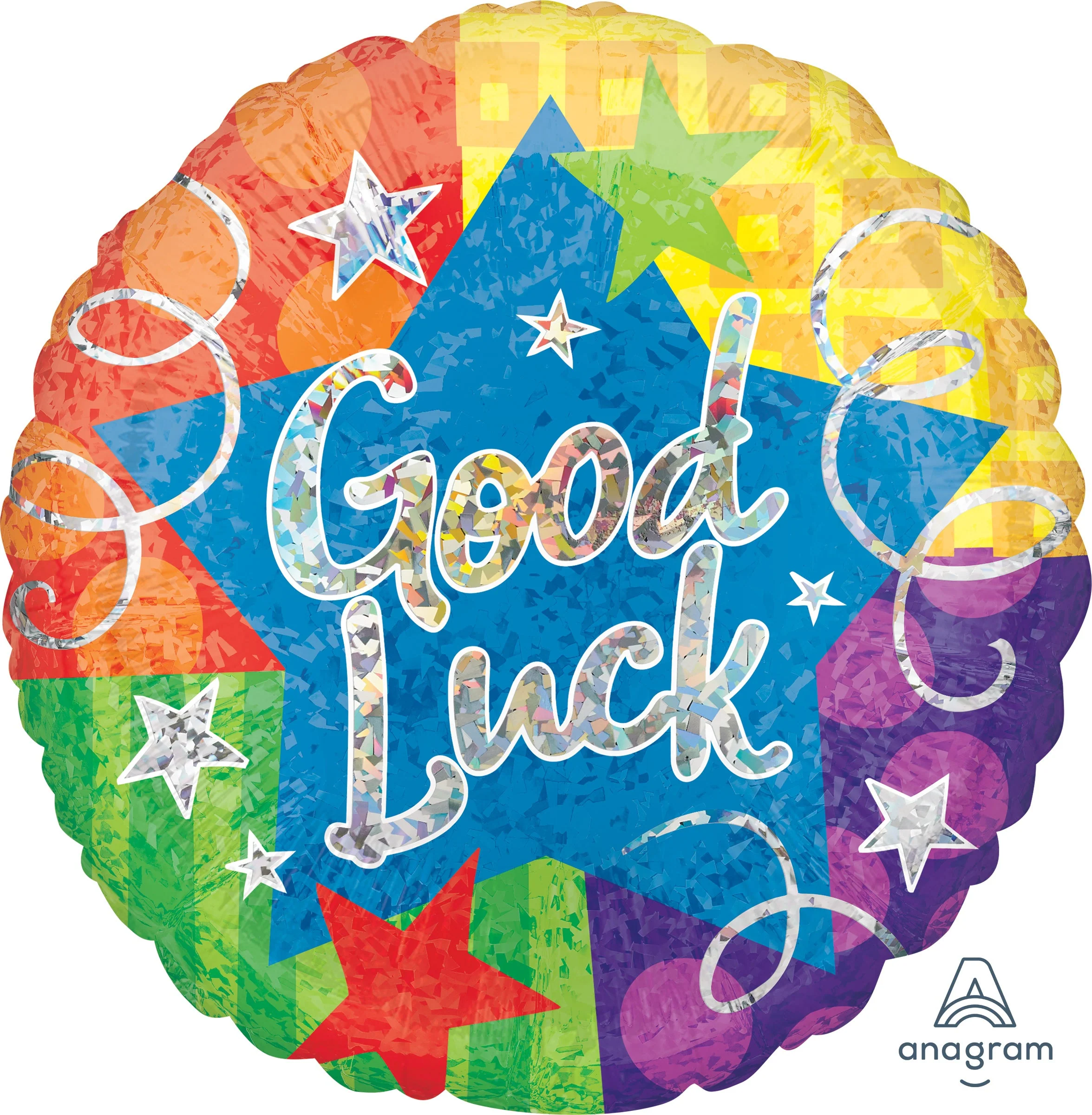 28" Jumbo Good Luck Confetti Streamers Balloon