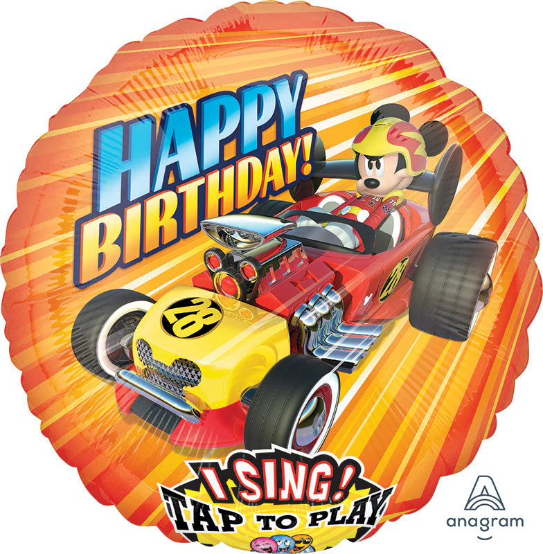 28" Mickey Roadster Racers Sing-A-Tune Foil Balloon