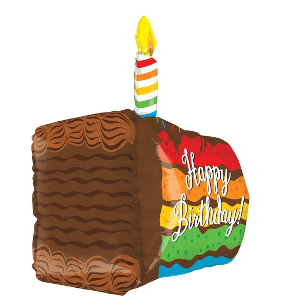 28" Multi-Sided Rainbow Birthday Cake Balloon - Image 2