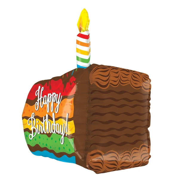 28" Multi-Sided Rainbow Birthday Cake Balloon - Image 4