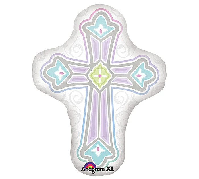 28" SuperShape 1st Communion Cross Balloon Packaged