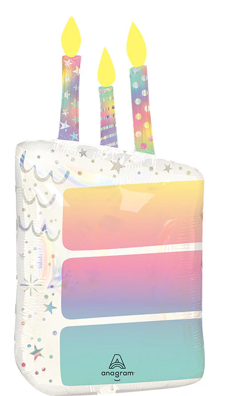 28" Holographic SuperShape Pearlized Birthday Foil Balloon - Image 6