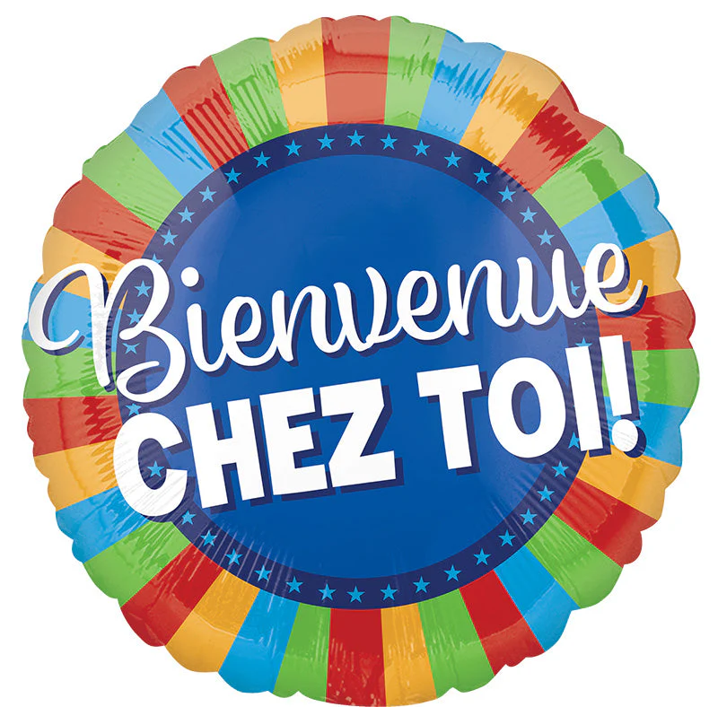 28" Jumbo Bienvenue Chez Toi! Color Blitz Foil Balloon