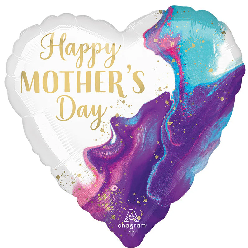 28" Mother's Day Alluring Marble Jumbo Foil Balloon