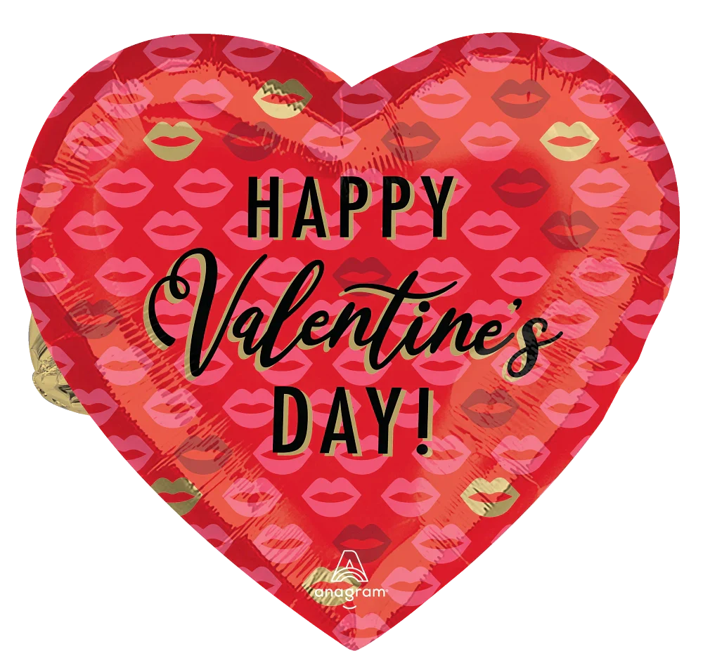 28" Multi Balloon Valentine Kissy Lips Foil Balloon