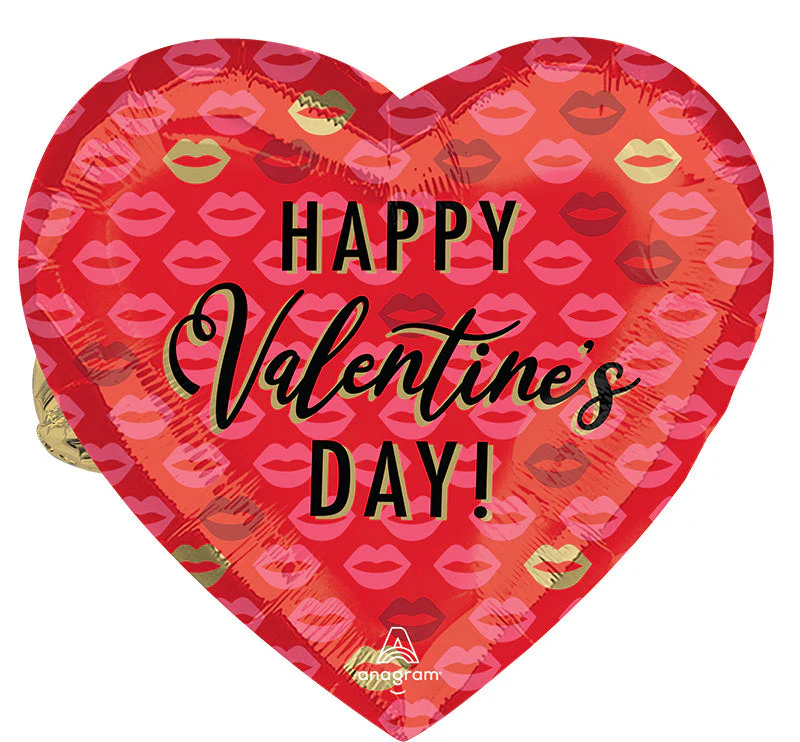 28" Multi Balloon Valentine Kissy Lips Foil Balloon - Image 2