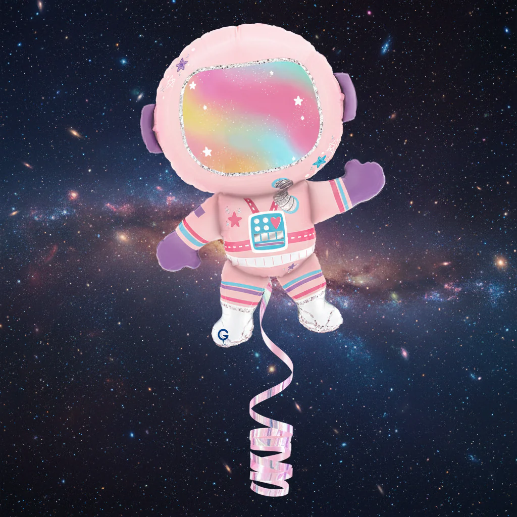 28" Pink Lady Astronaut Foil Balloon - Image 2