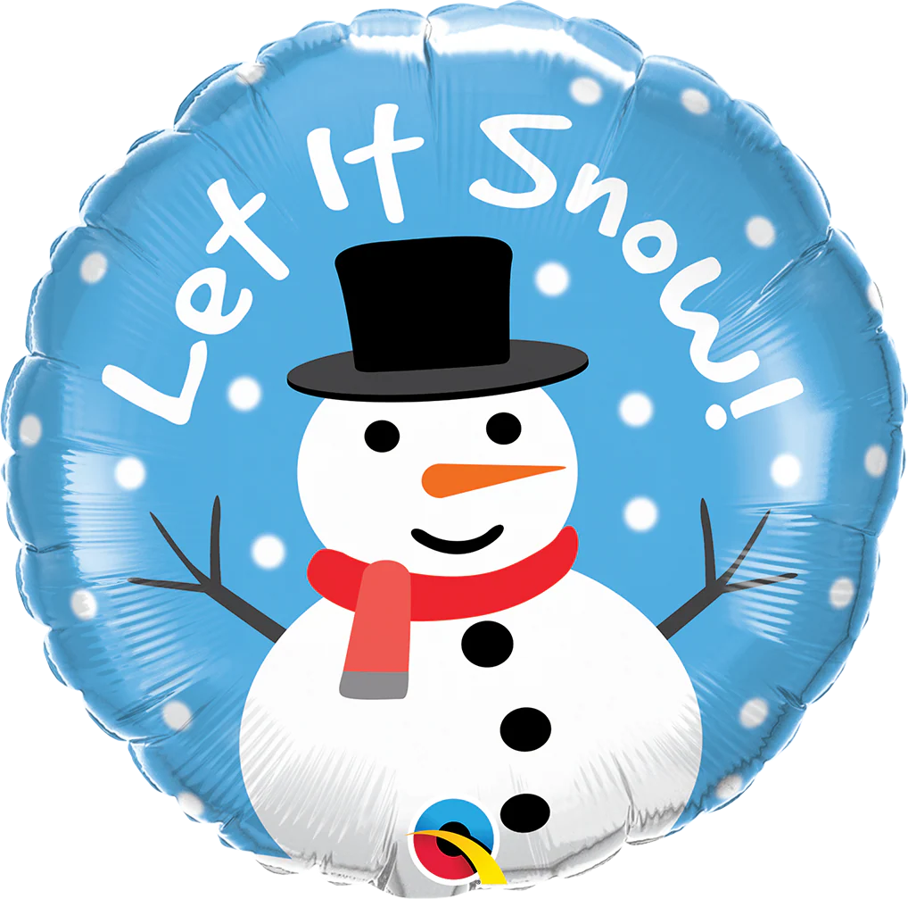 18" Let It Snow Snowman Foil Balloon