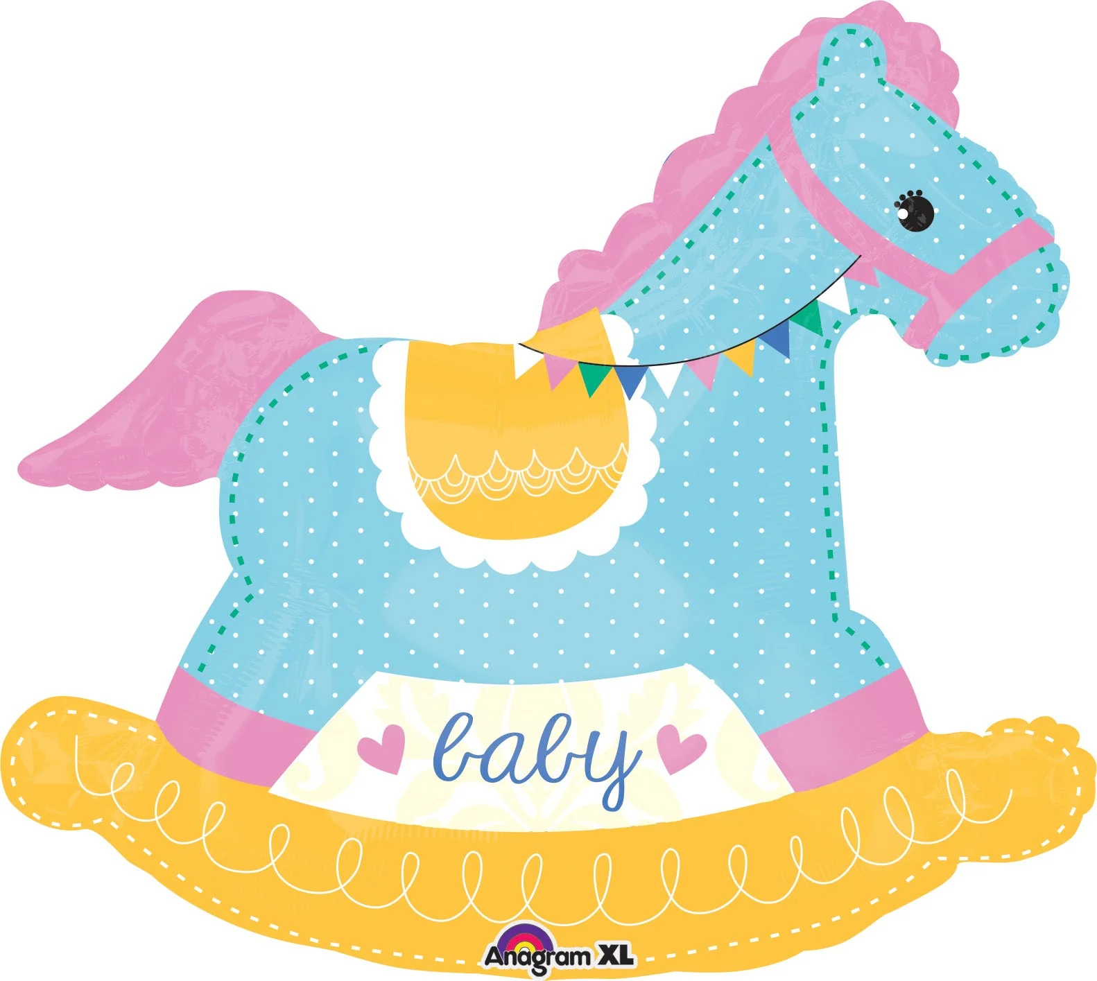 29" Baby Shower Rocking Horse Balloon