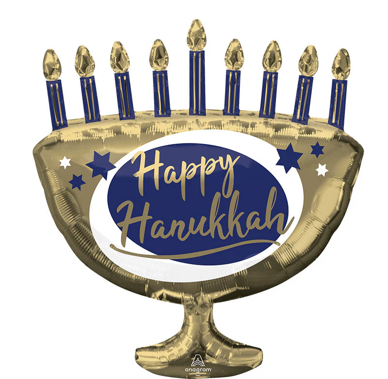 29" Jumbo Elegant Metals Menorah Foil Balloon