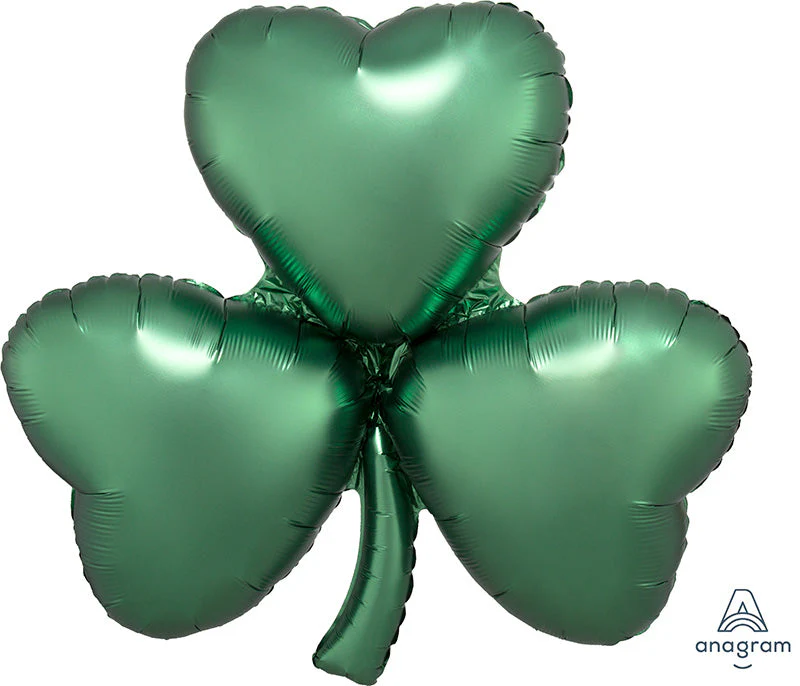 29" Satin Emerald Shamrock SuperShape Foil Balloon