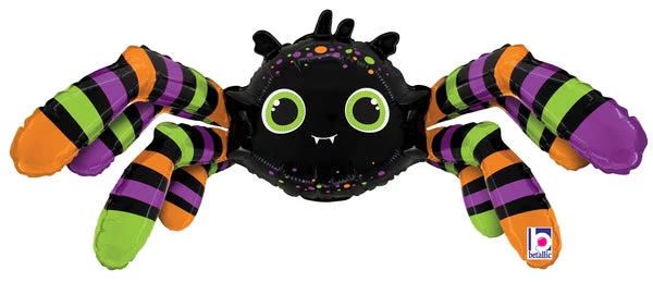 29" Multi-Sided Air Filled Foil Balloon Shape packed With Straw Dimensionals Spider