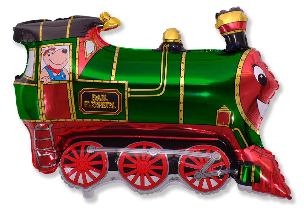 30" Foil Train Balloon Green