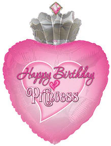 30" Happy Birthday Princess Packaged Balloon