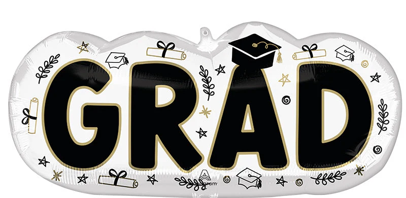 30" Jumbo Supershape Grad Sketched Impressions Foil Balloon