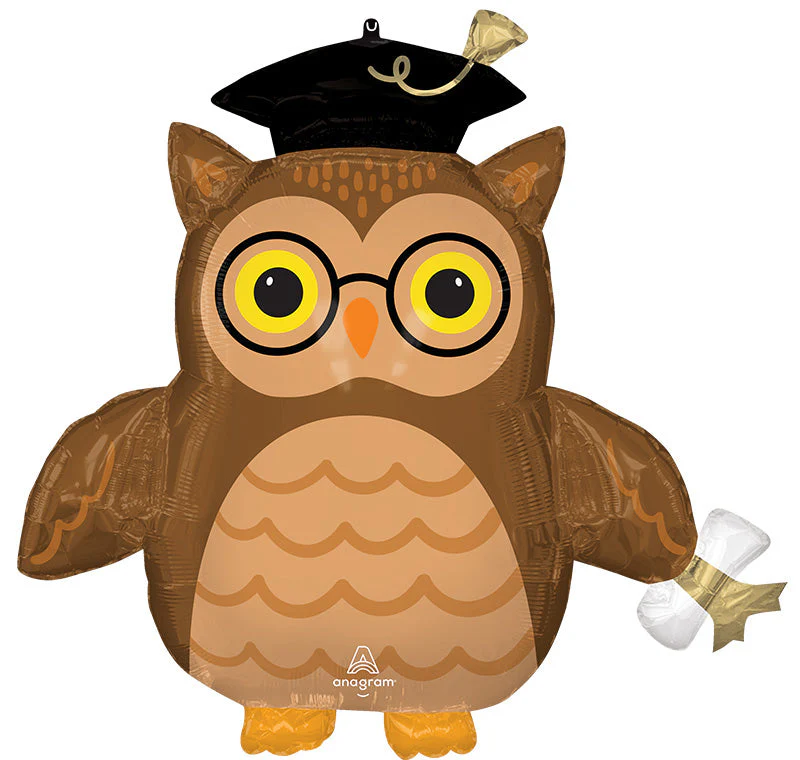 30" Jumbo Supershape Graduate Wise Owl Foil Balloon
