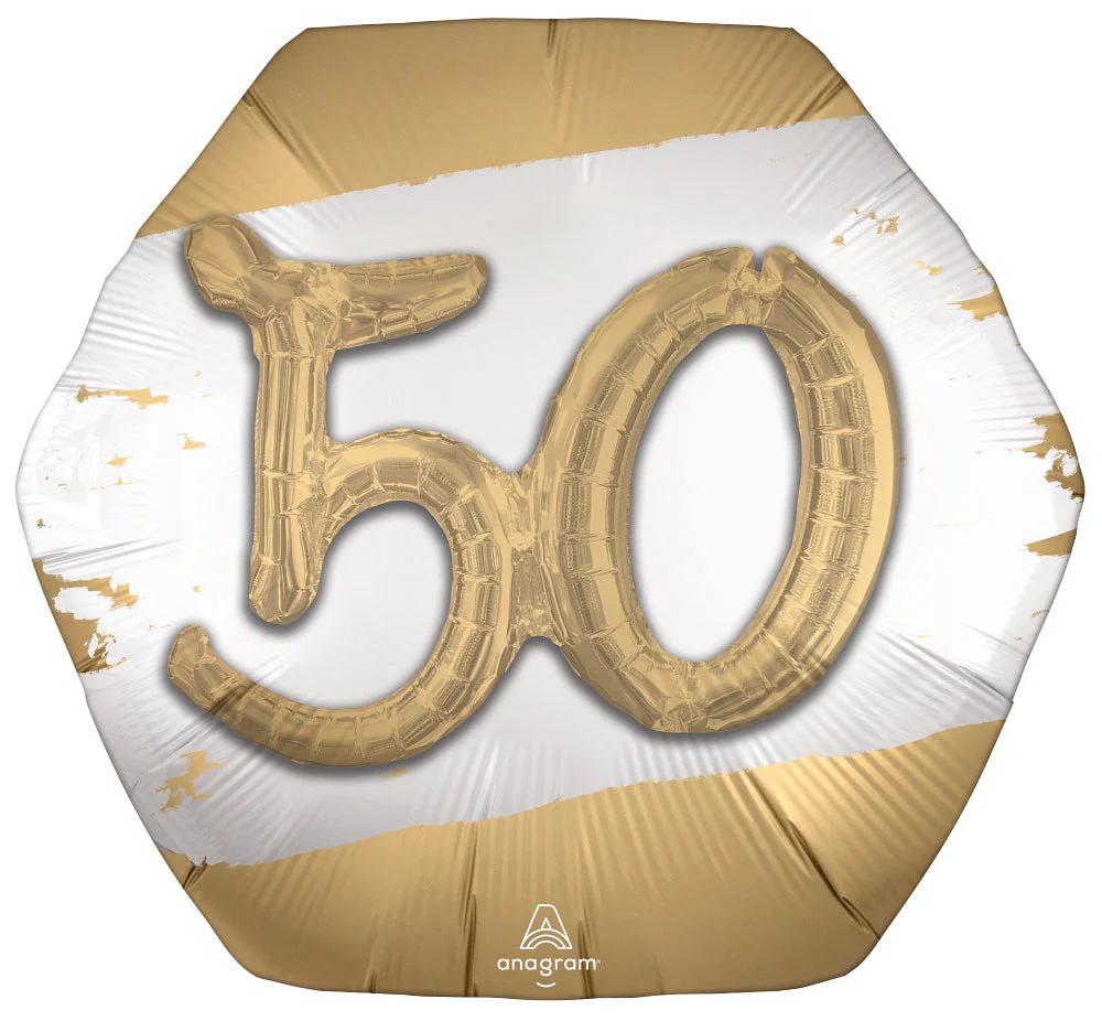 30" Multi-Balloon Golden Age 50 Foil Balloon