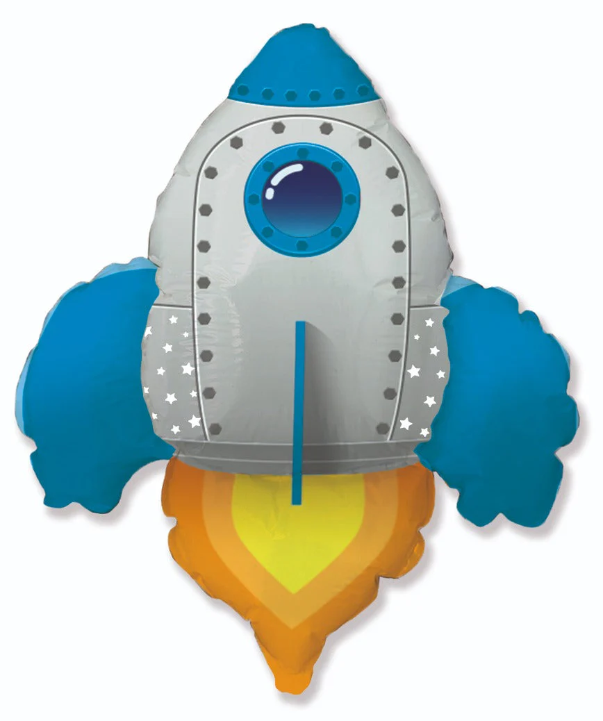 30" Rocket Blue Foil Balloon