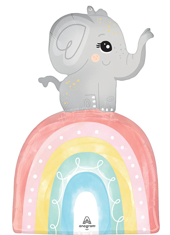 30" SuperShape Satin Baby Elephant Foil Balloon