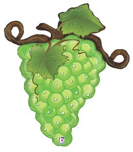 31" Foil Shape Packaged Linky Grapes - Green Balloon