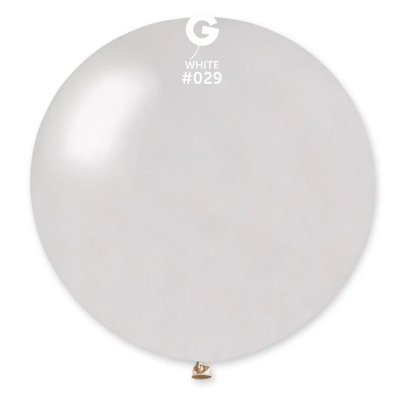 31" Gemar Latex Balloons (Pack of 1) Giant Metallic White
