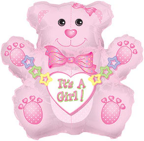 31" Jumbo It's a Girl Bear Packaged Balloon