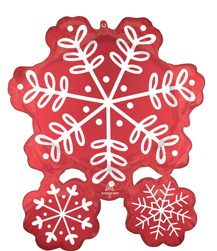 31" Satin Nordic Snowflakes SuperShape Foil Balloon