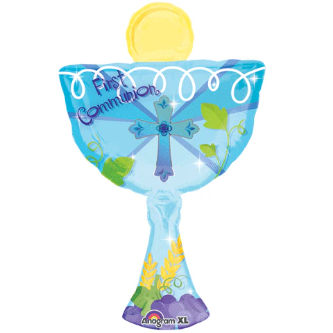 31" SuperShape 1st Communion Blue Chalice Balloon